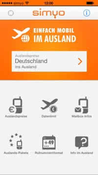 Simyo Ausland App